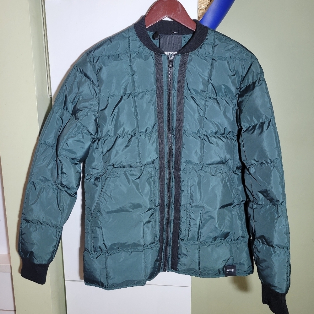Tretorn FIELD LINER Womens - Down padded quilted coat jacket puffer green large - Picture 12 of 13